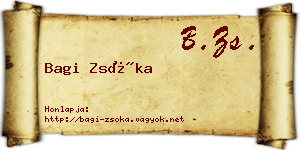 Bagi Zsóka névjegykártya